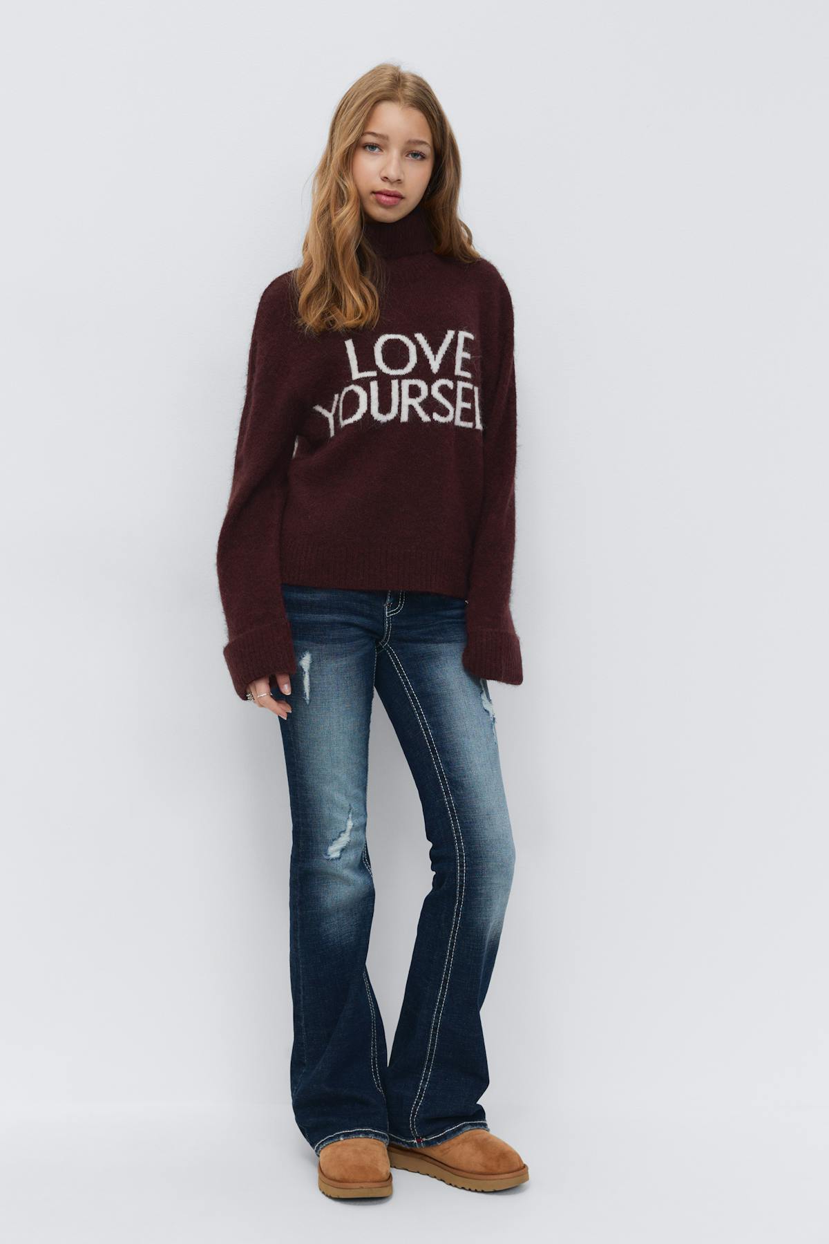 Y knitted turtleneck sweater
