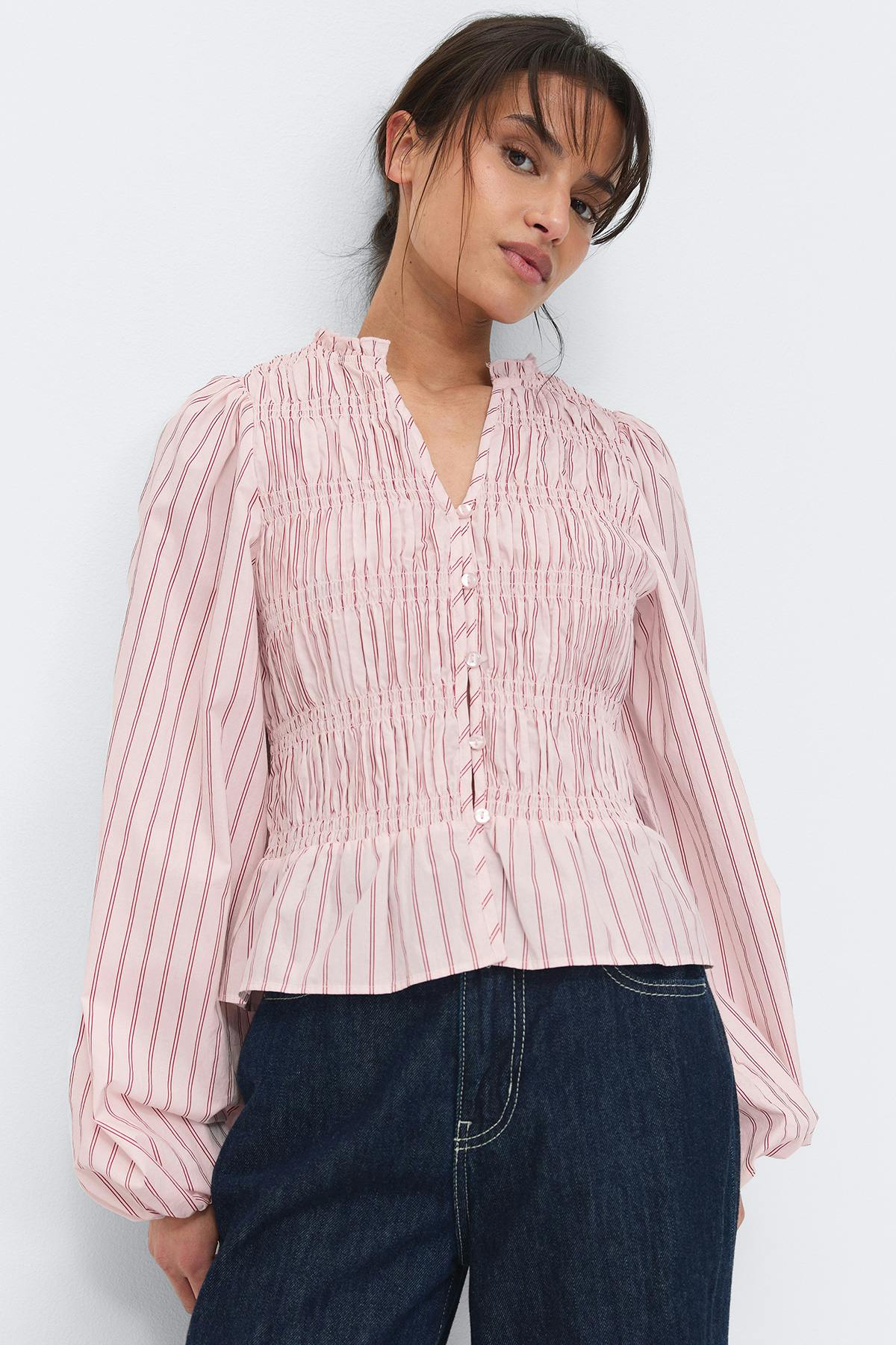 Poplin smock blouse