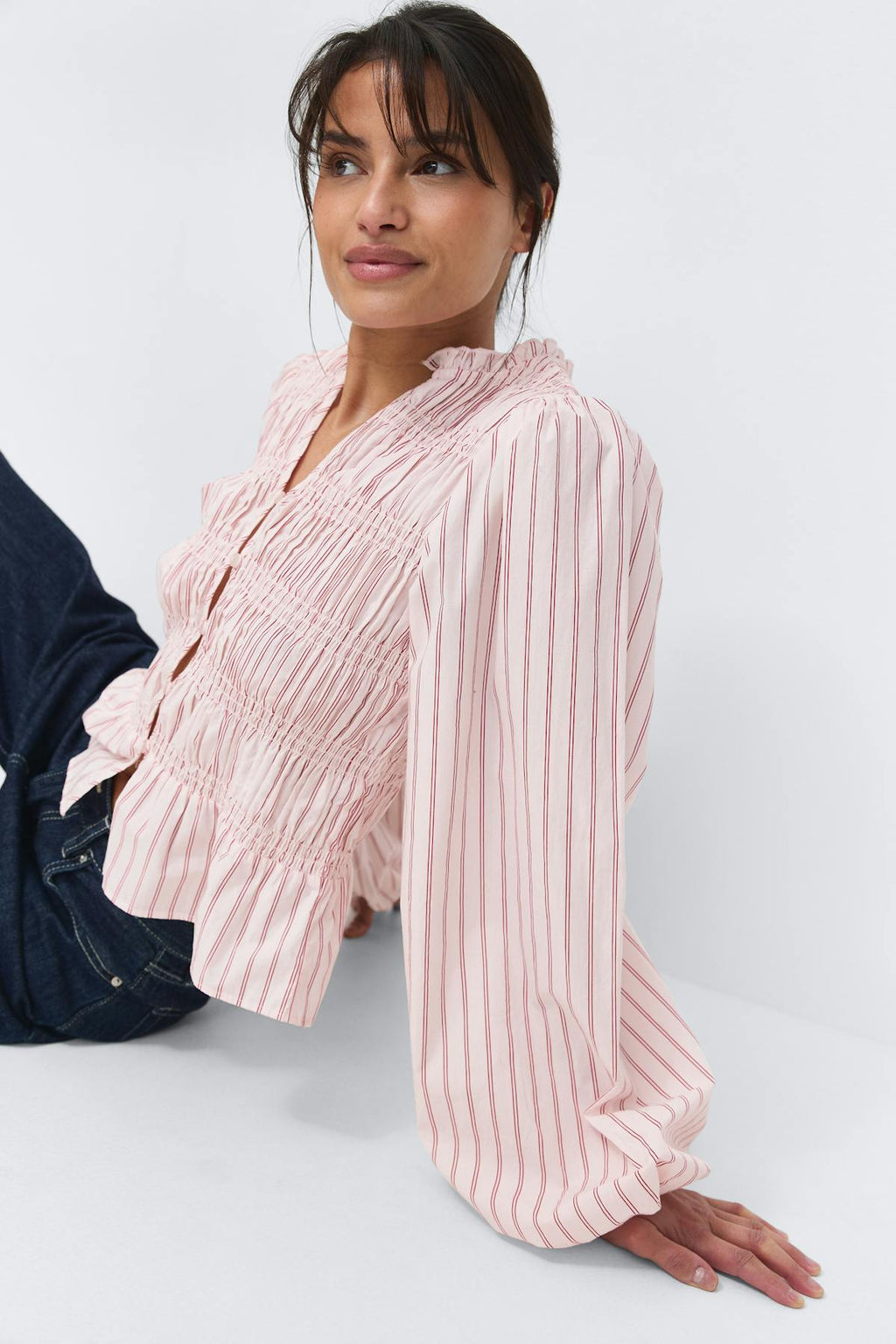 Poplin smock blouse