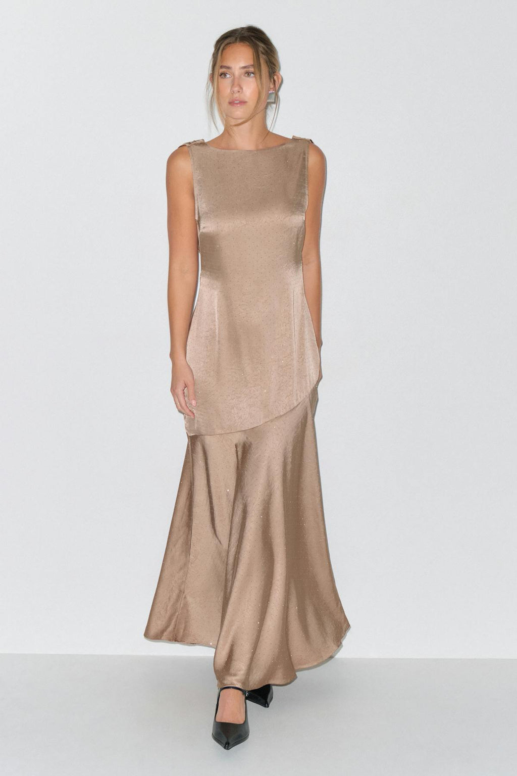 Open back rhinestone dress
