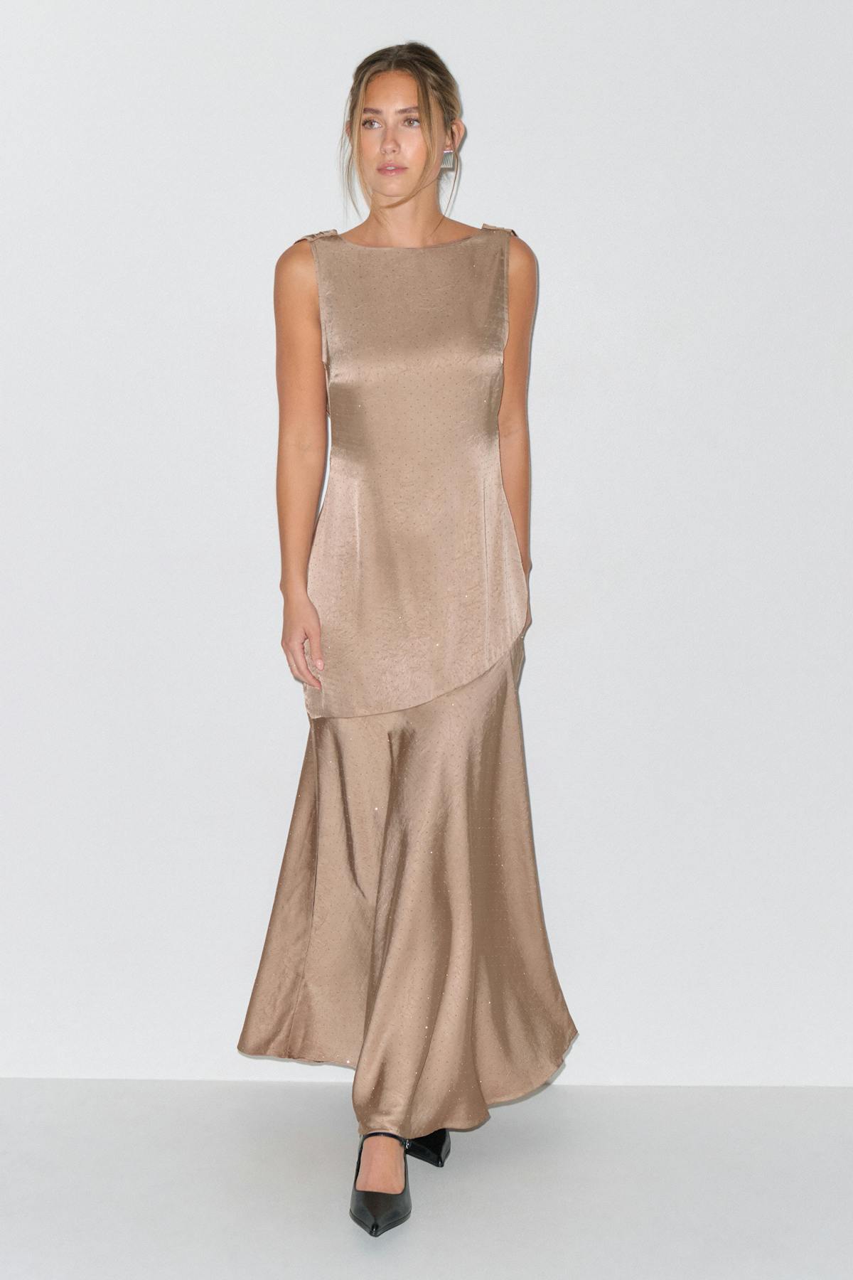 Open back rhinestone dress