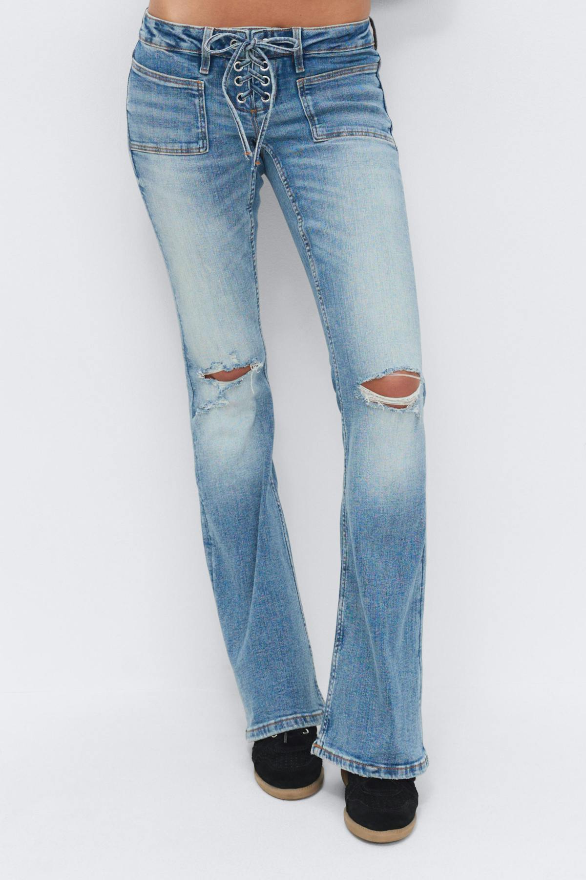 14+ pleated tie jeans