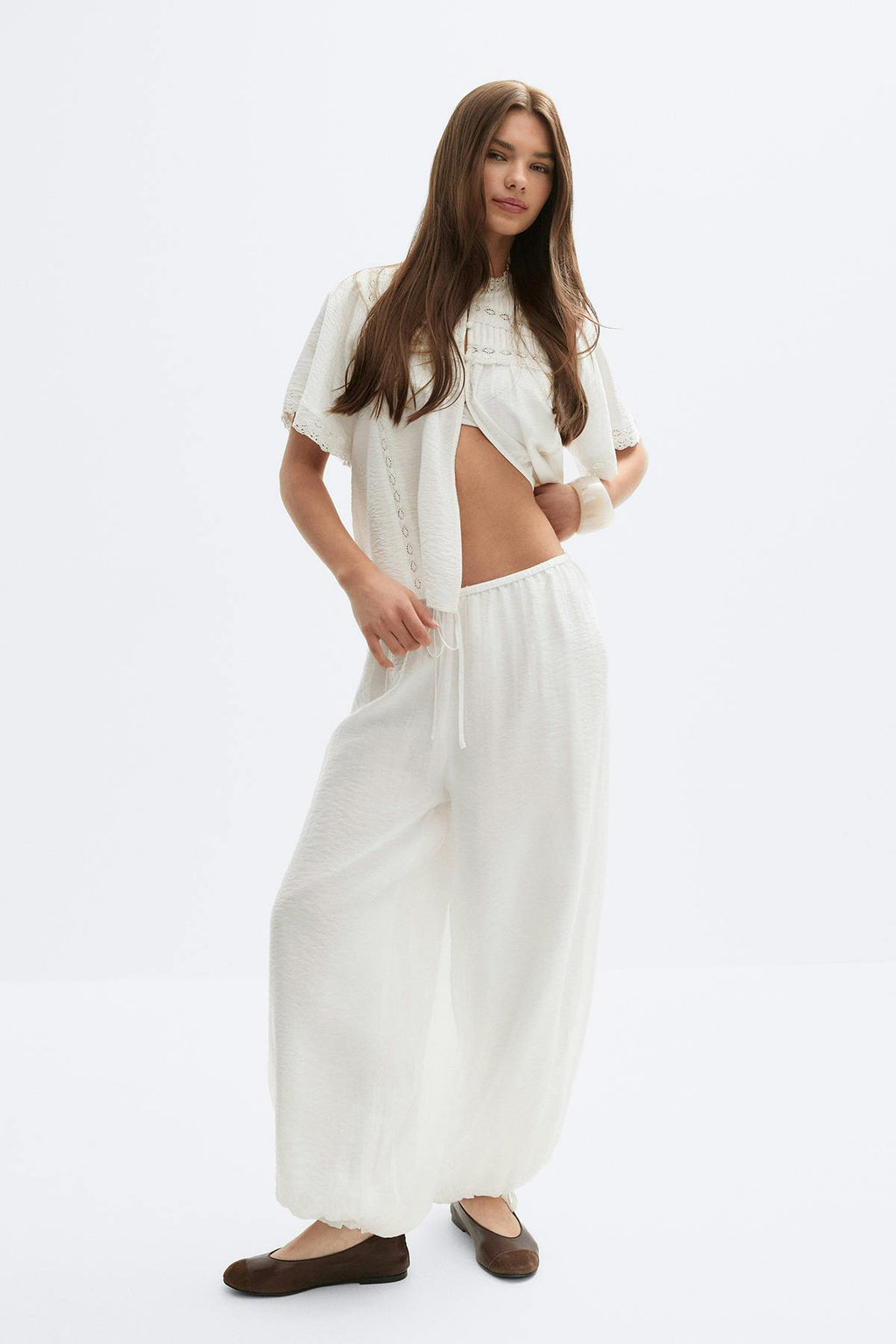 Sheer balloon trousers
