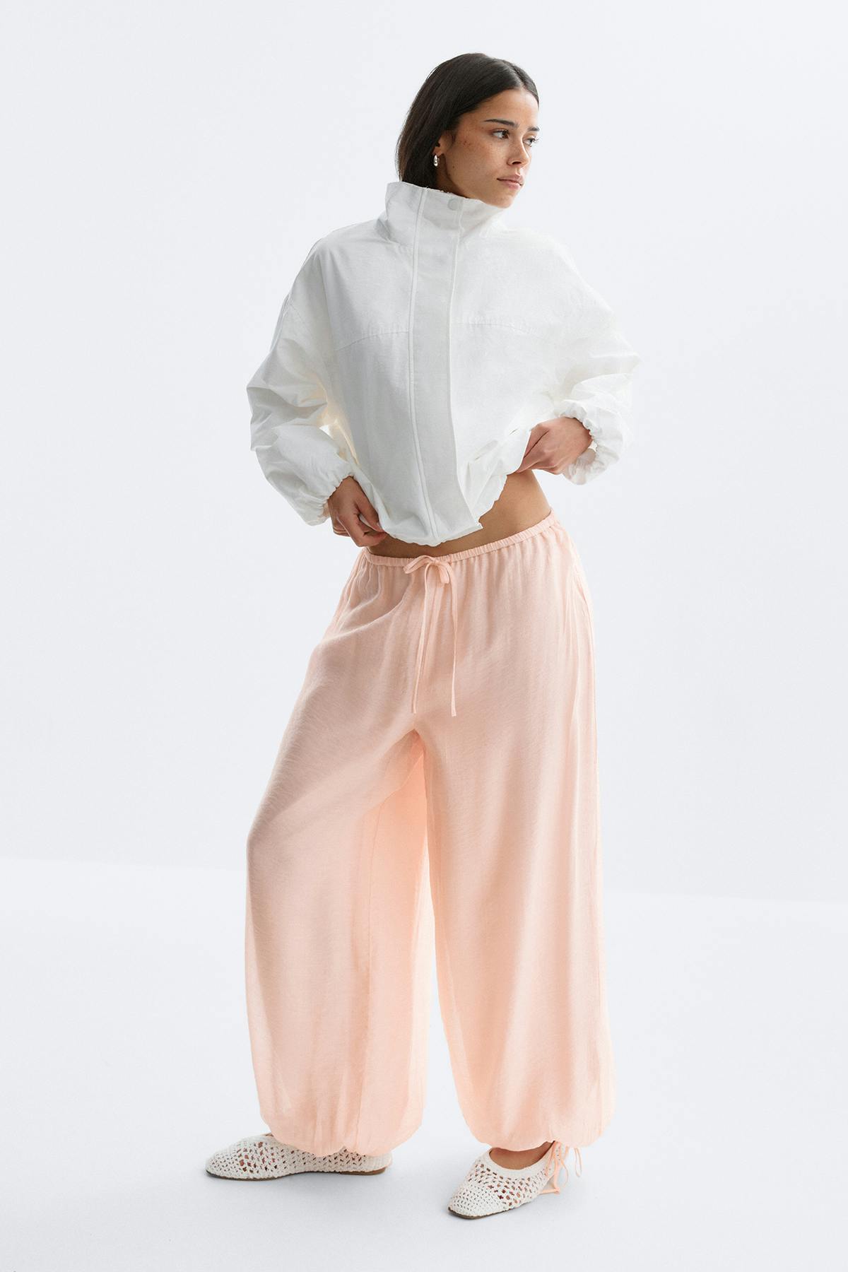 Sheer balloon trousers