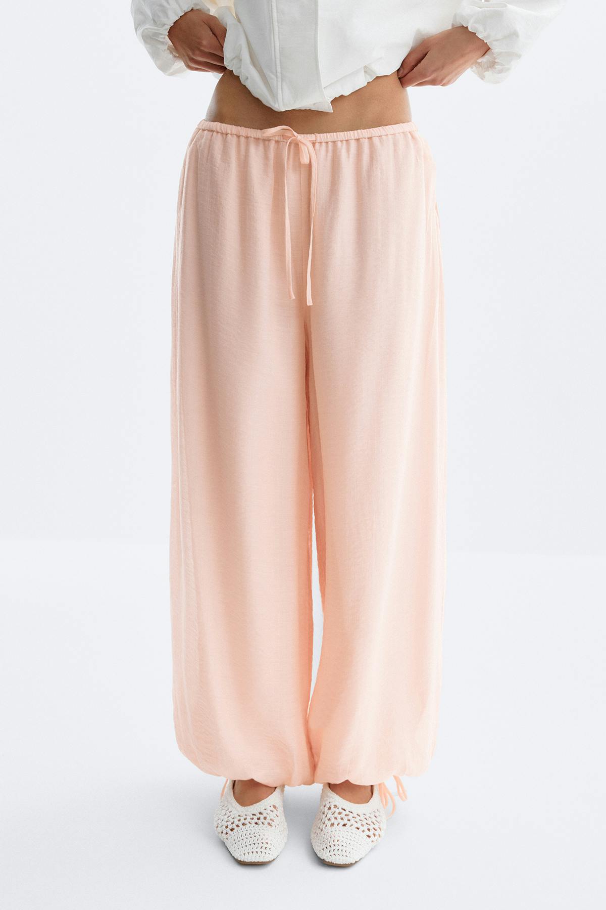 Sheer balloon trousers