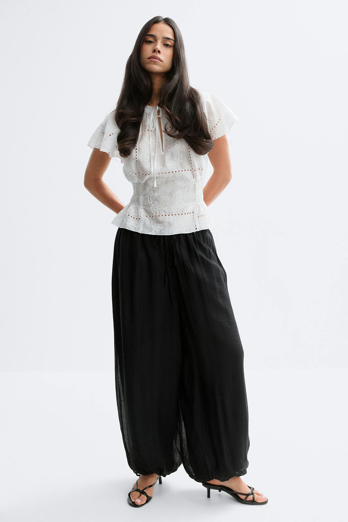 Sheer balloon trousers