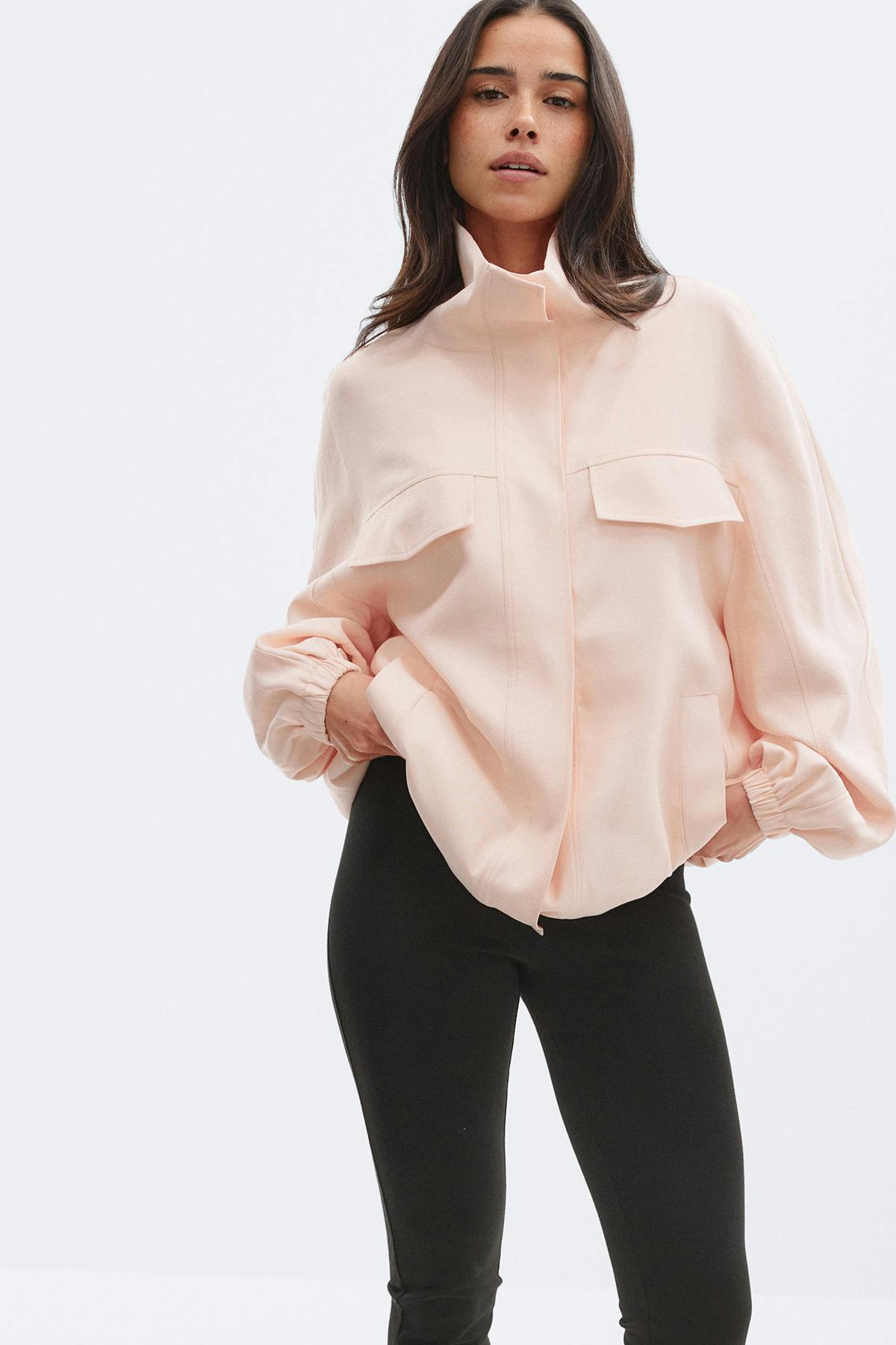 High neck cargo jacket