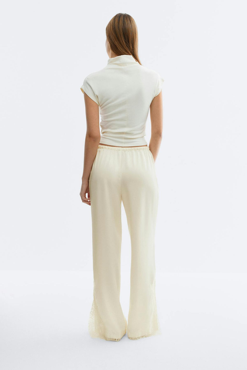 Satin lace trousers