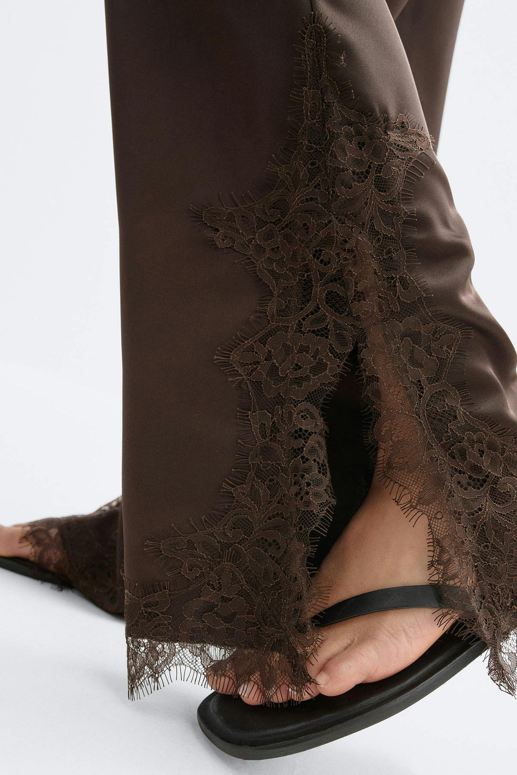 Satin lace trousers