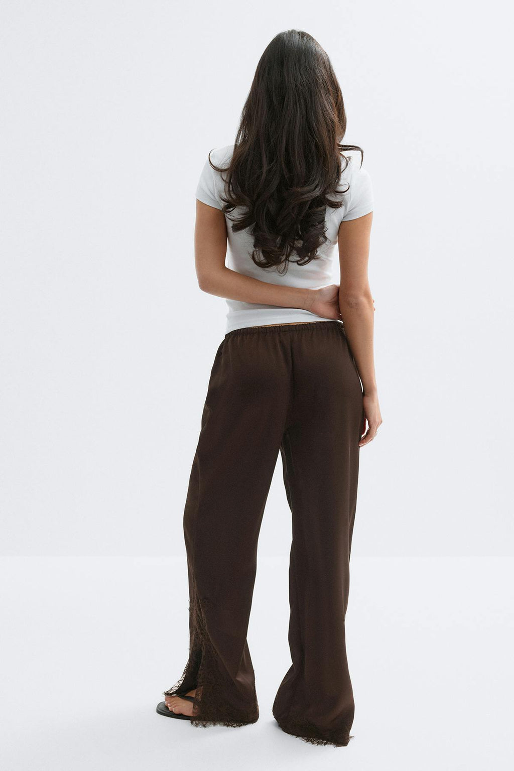 Satin lace trousers