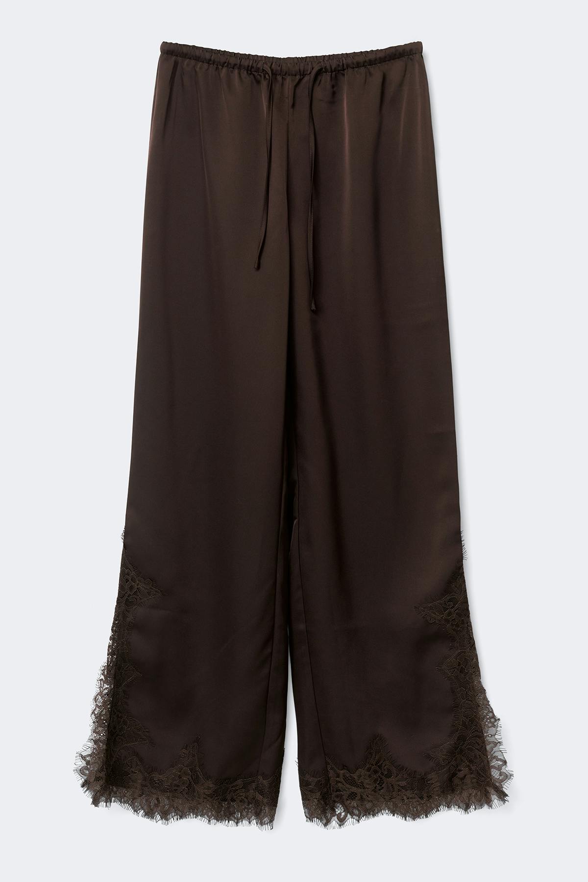 Satin lace trousers