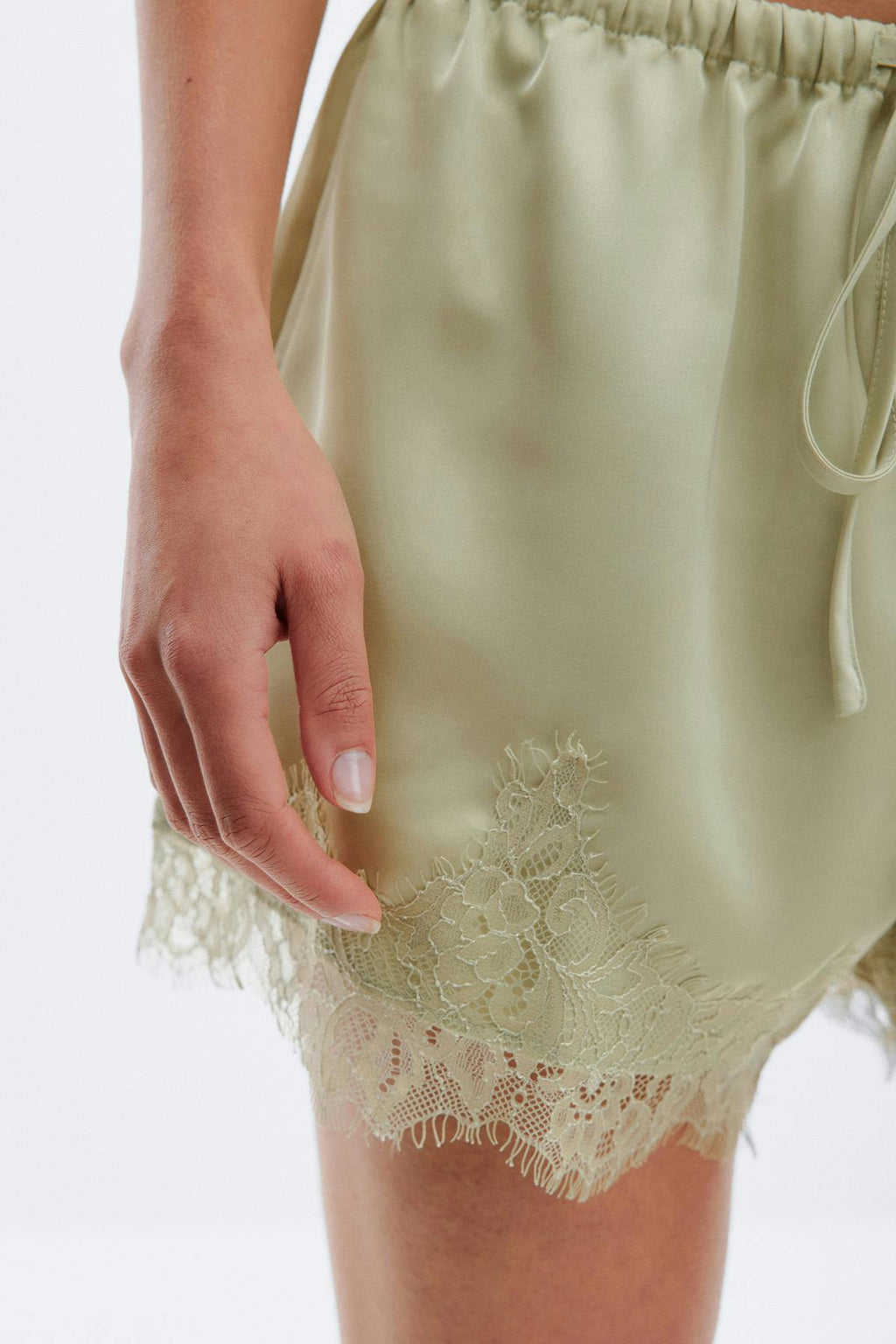Satin lace shorts