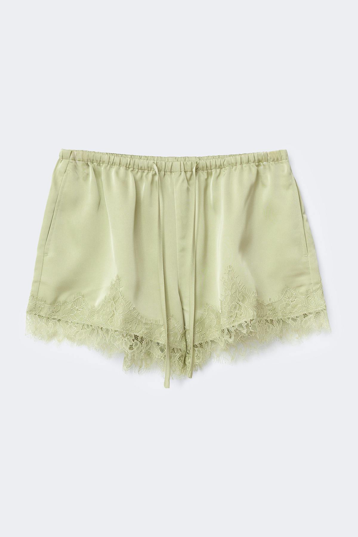 Satin lace shorts