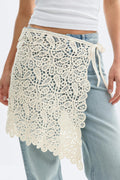 Knitted crochet apron skirt