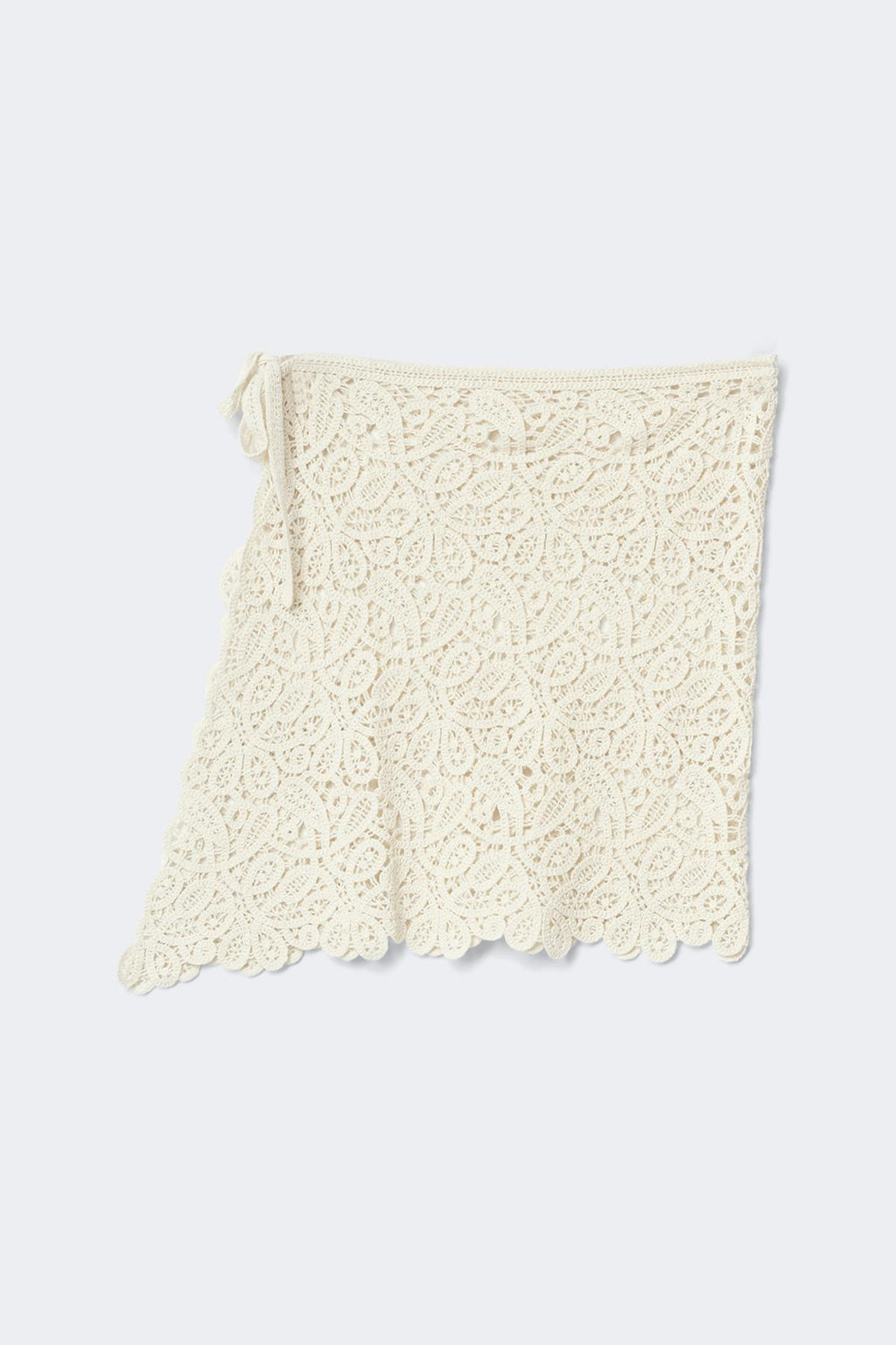 Knitted crochet apron skirt