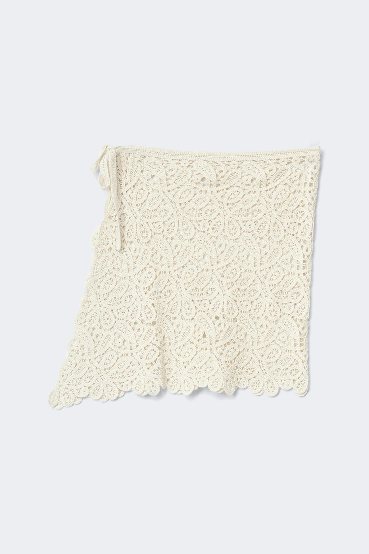 Knitted crochet apron skirt