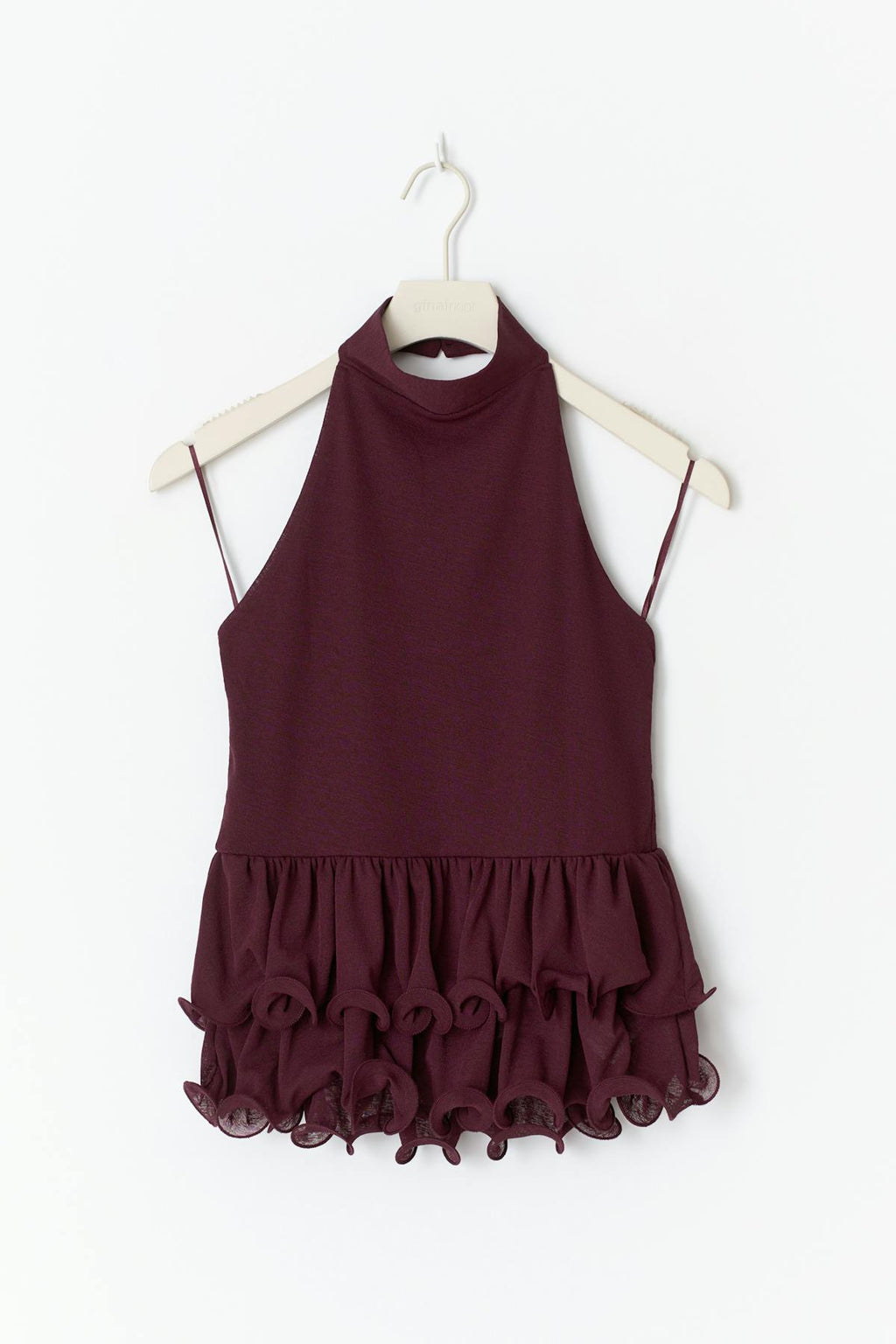 Halterneck ruffle top