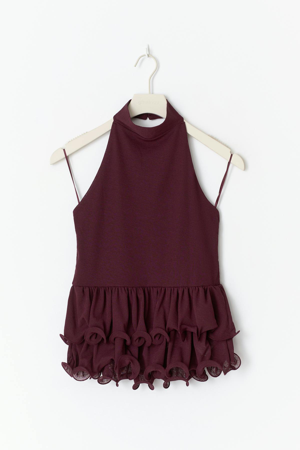 Halterneck ruffle top
