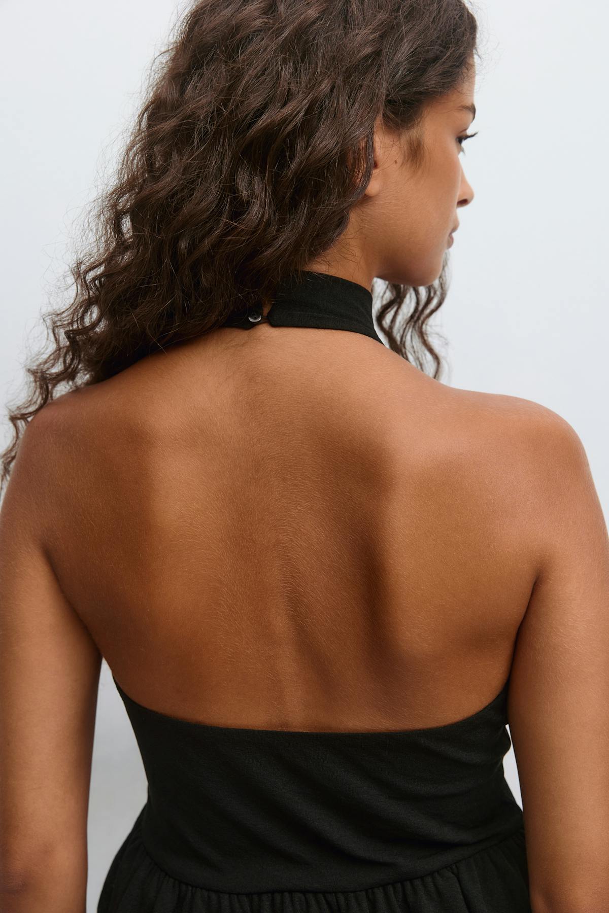 Halterneck ruffle top
