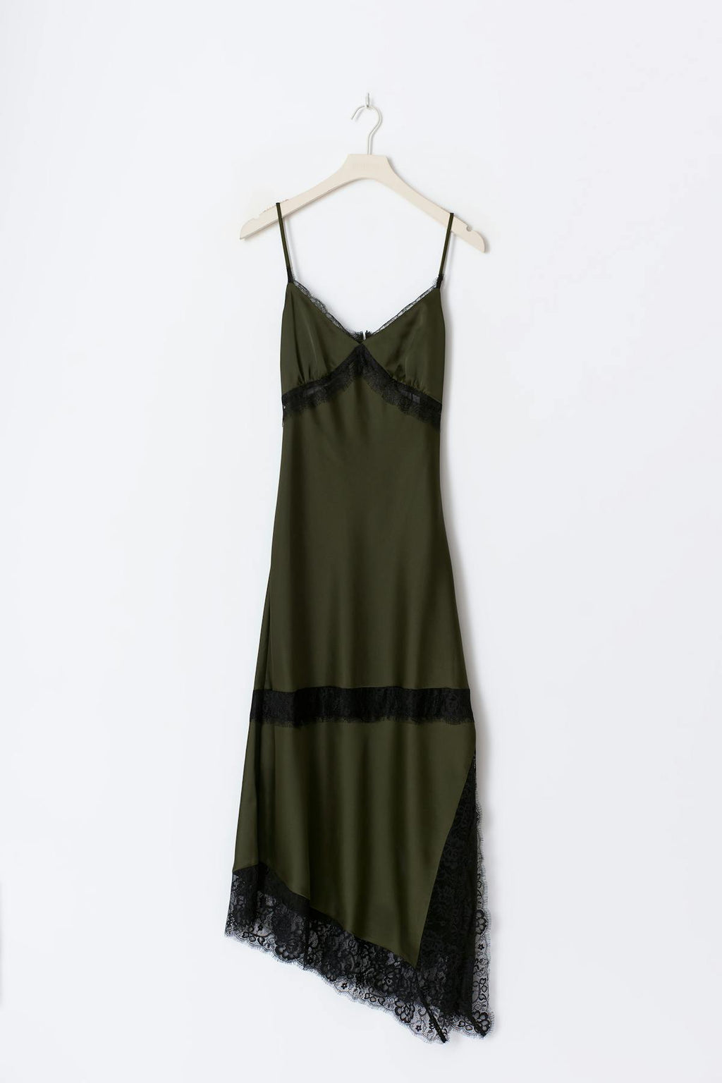 Satin lace midi dress