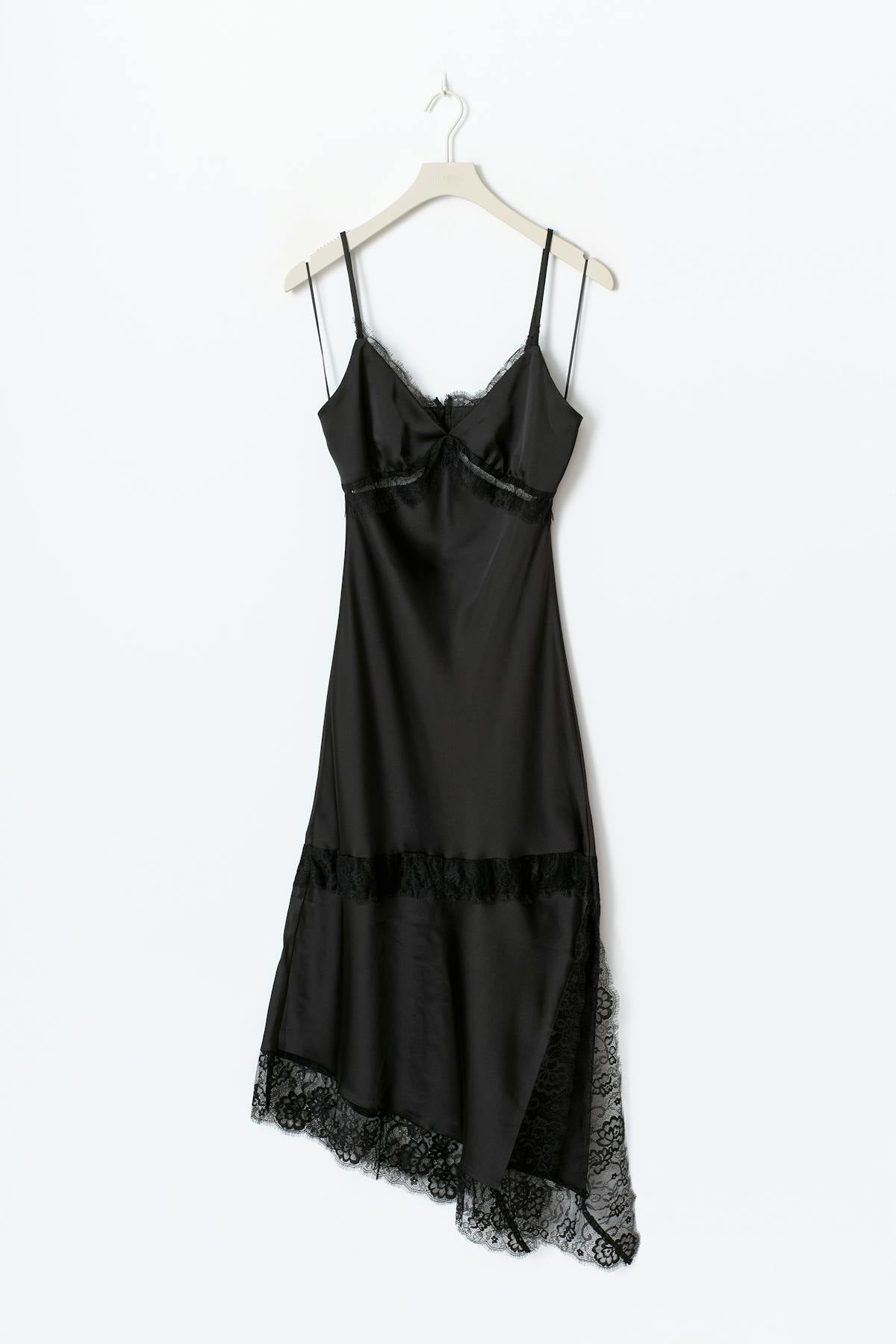 Satin lace midi dress
