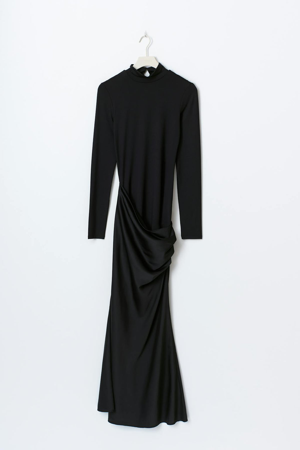 Draped satin maxi dress