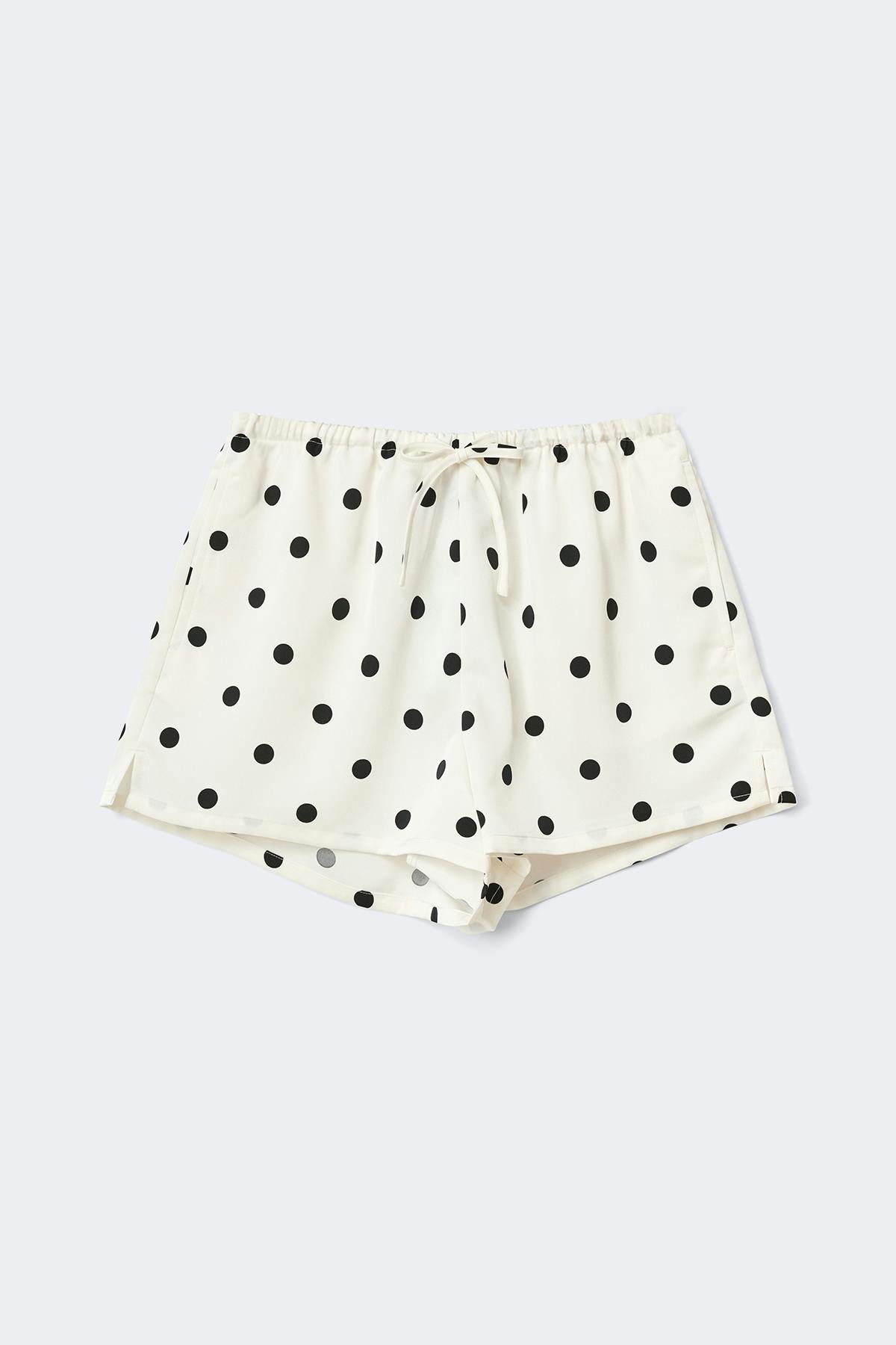 Satin drawstring shorts