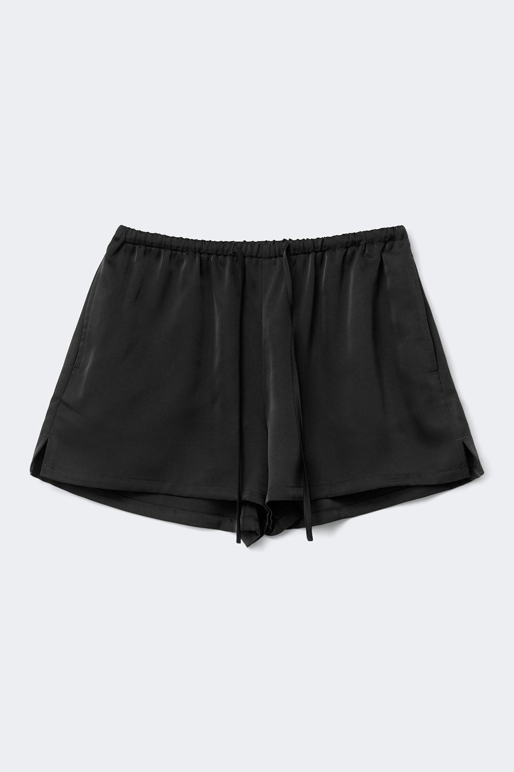 Satin drawstring shorts