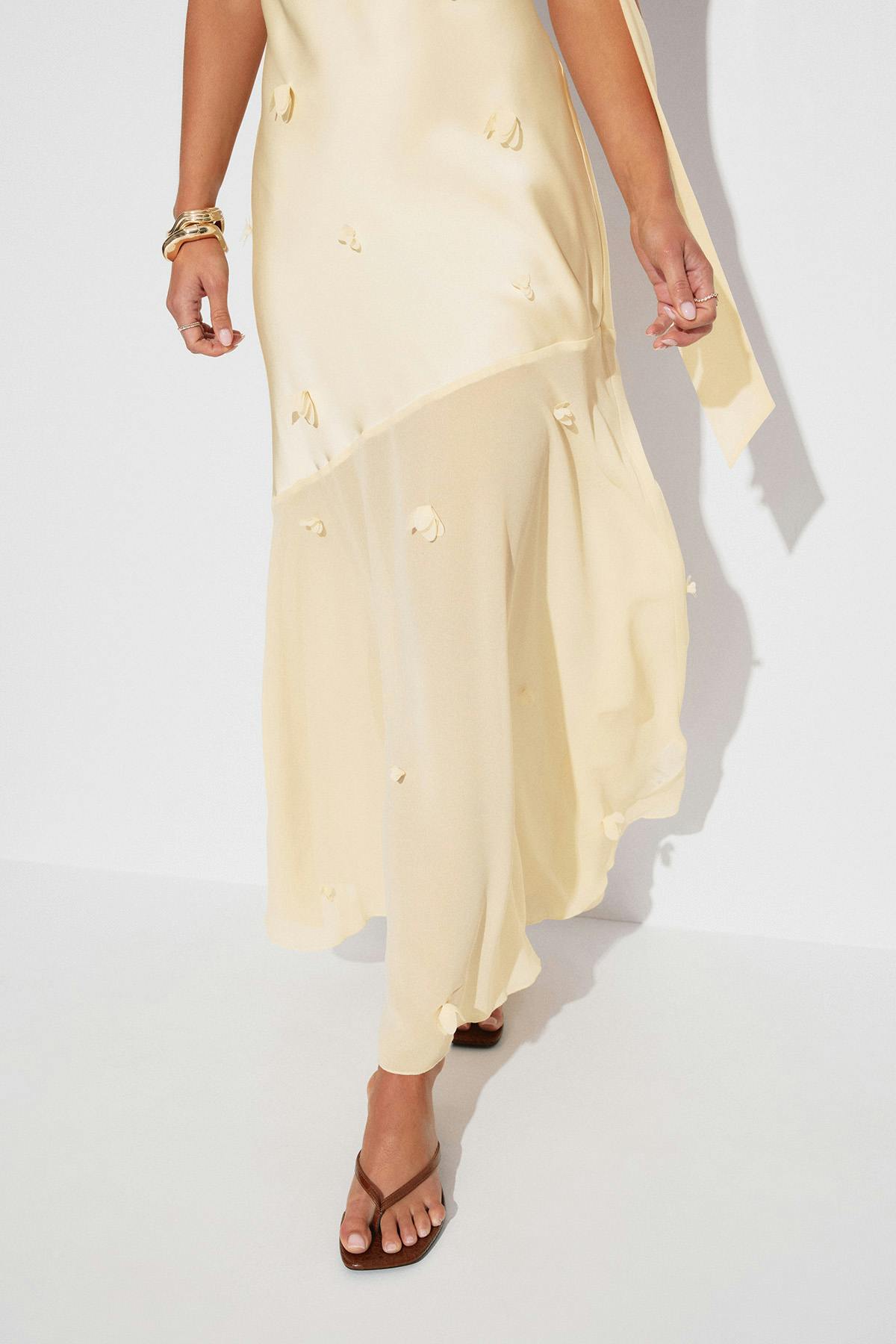 Floral maxi cowlneck dress