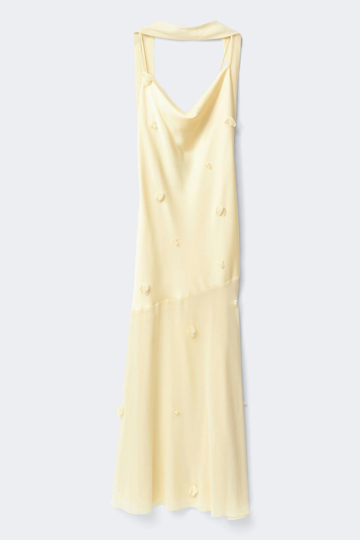Floral maxi cowlneck dress