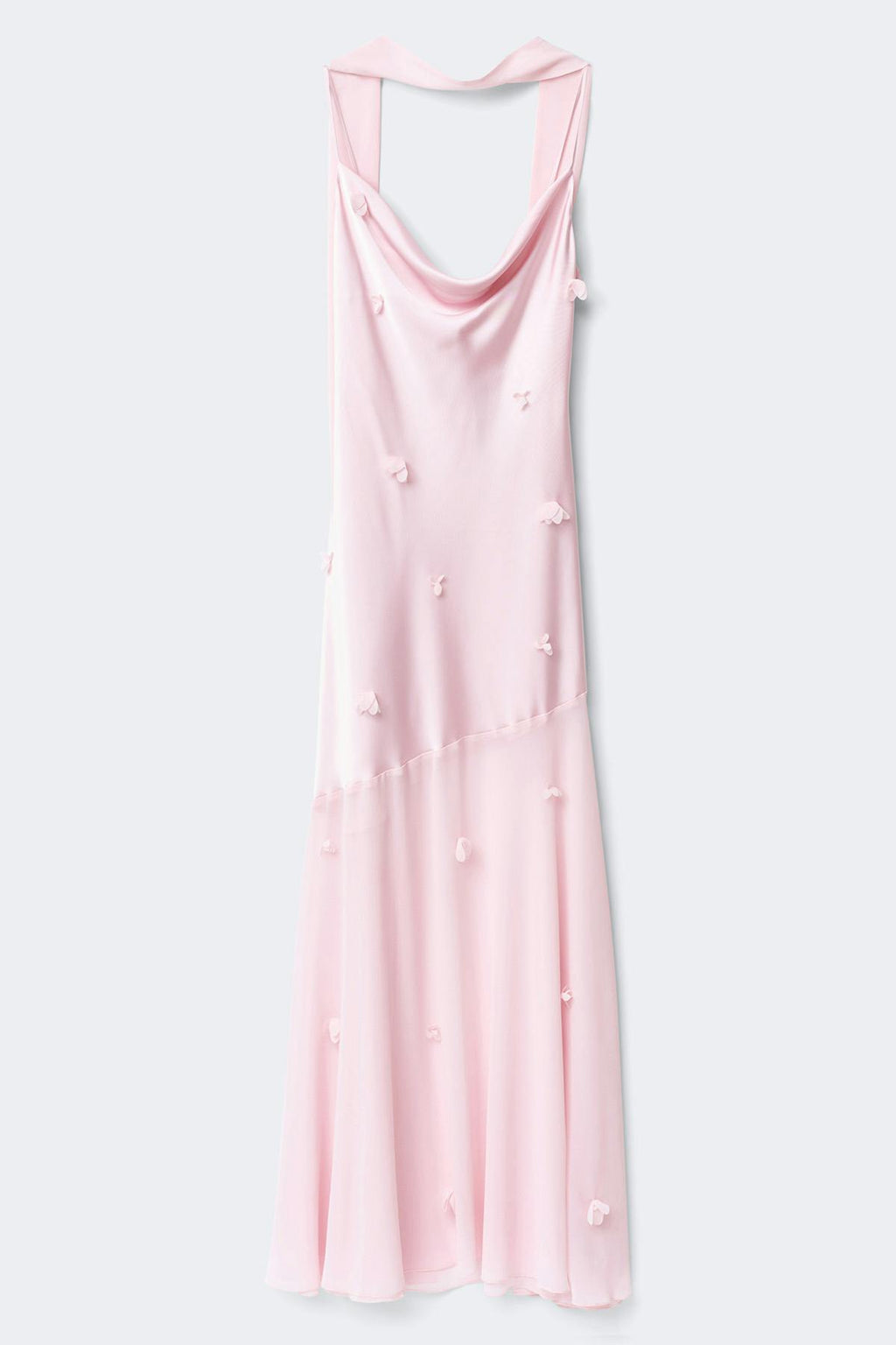 Floral maxi cowlneck dress