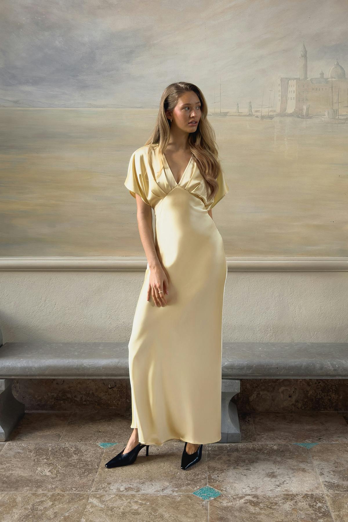 Satin maxi dress