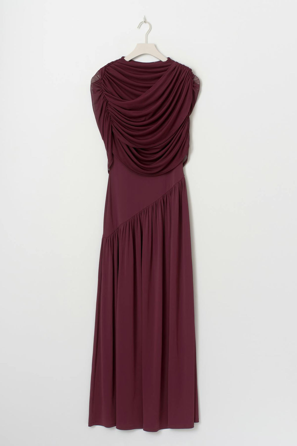 Draped cape maxi dress