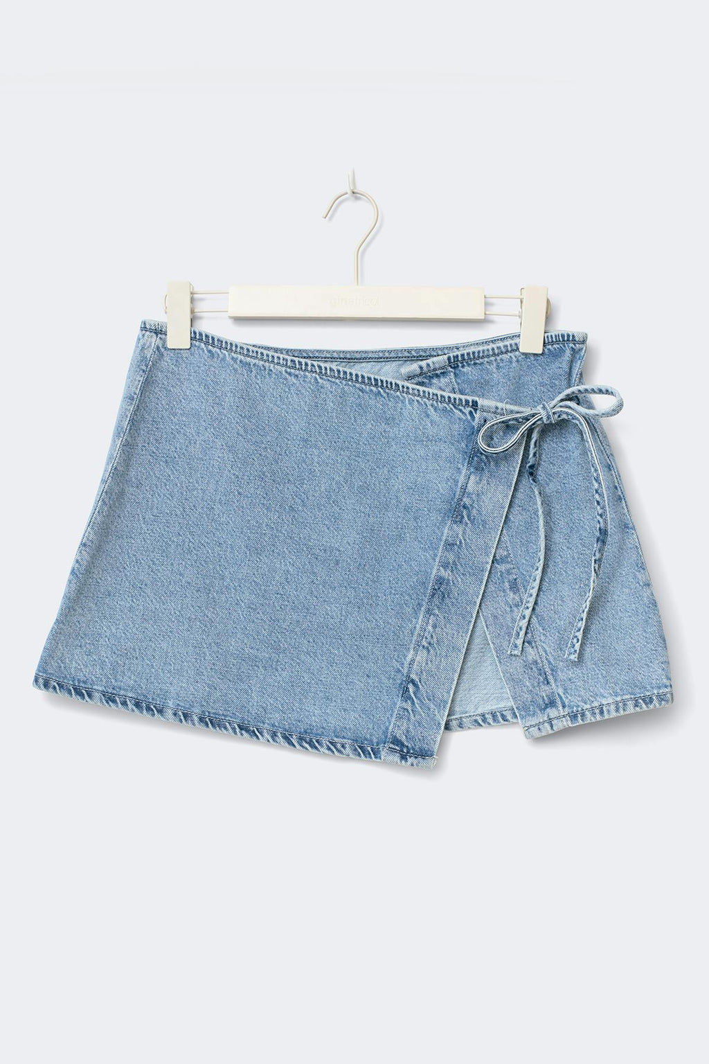 Wrap denim hip skirt