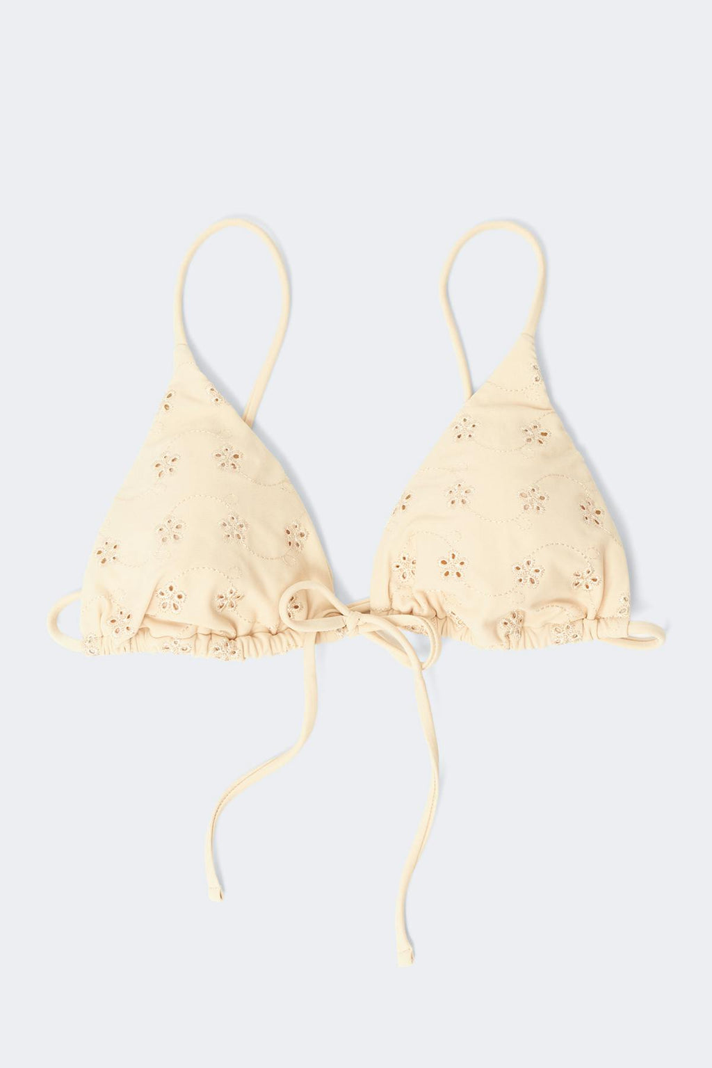 Embroidery triangle bikini top