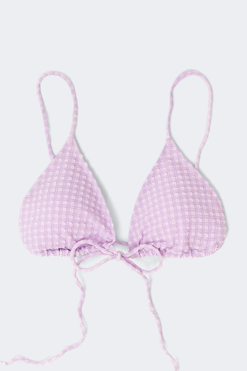 Triangle front tie bikini top