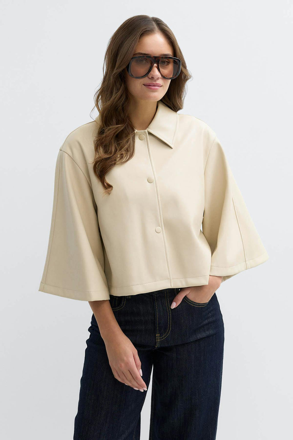 Pu cape jacket