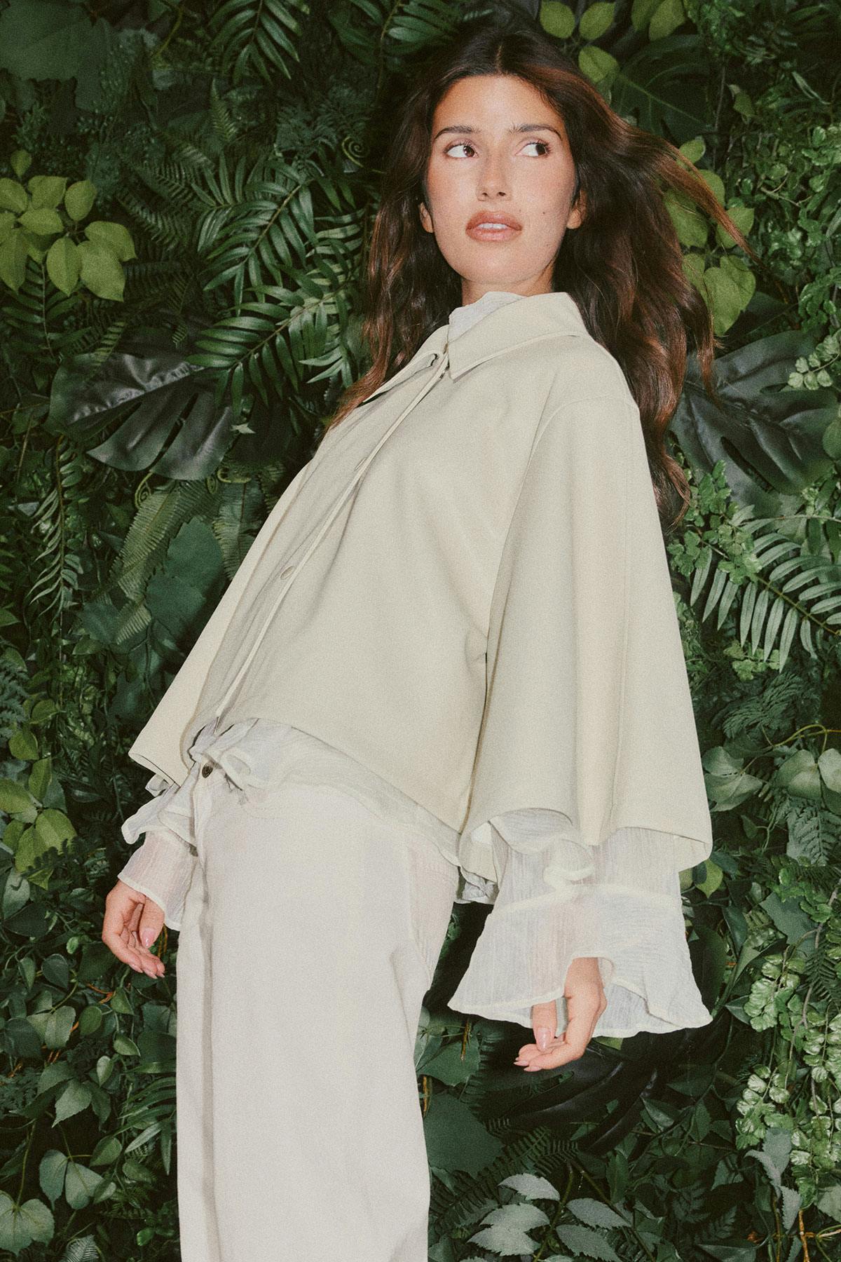 Pu cape jacket