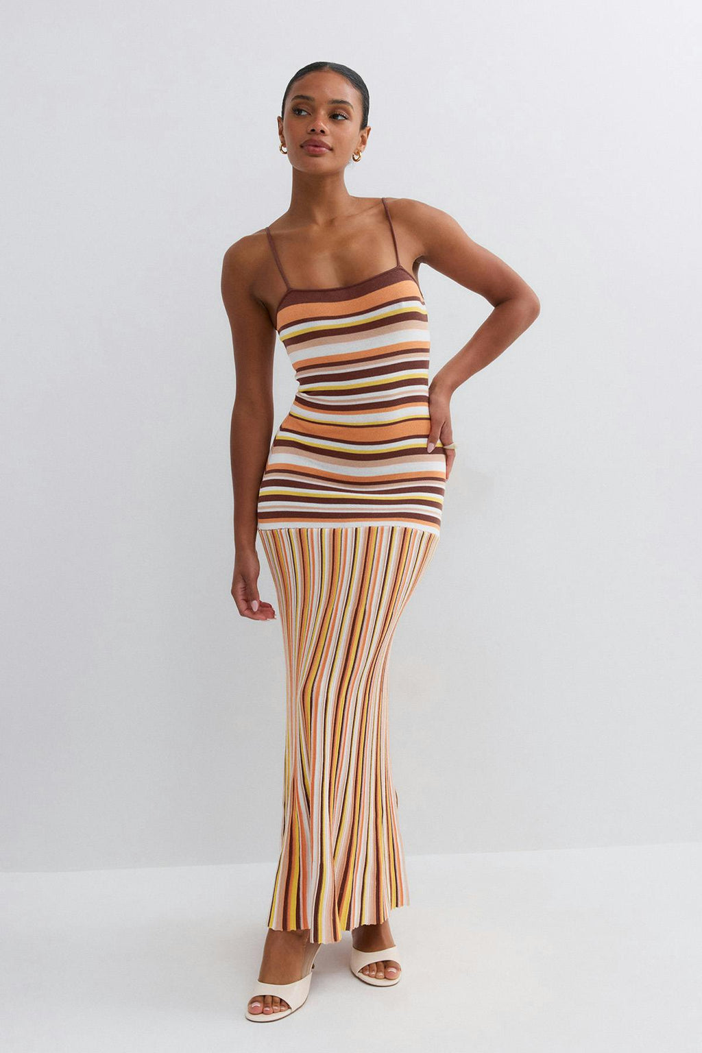 Multistripe knitted dress