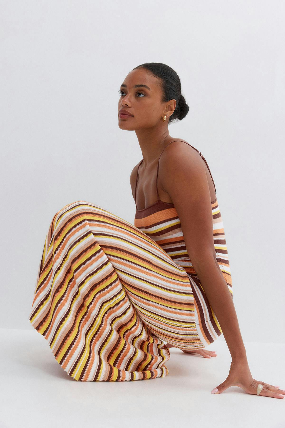 Multistripe knitted dress