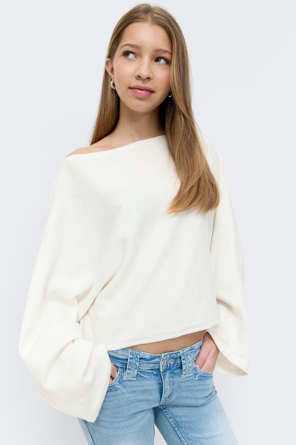 Y knitted poncho top
