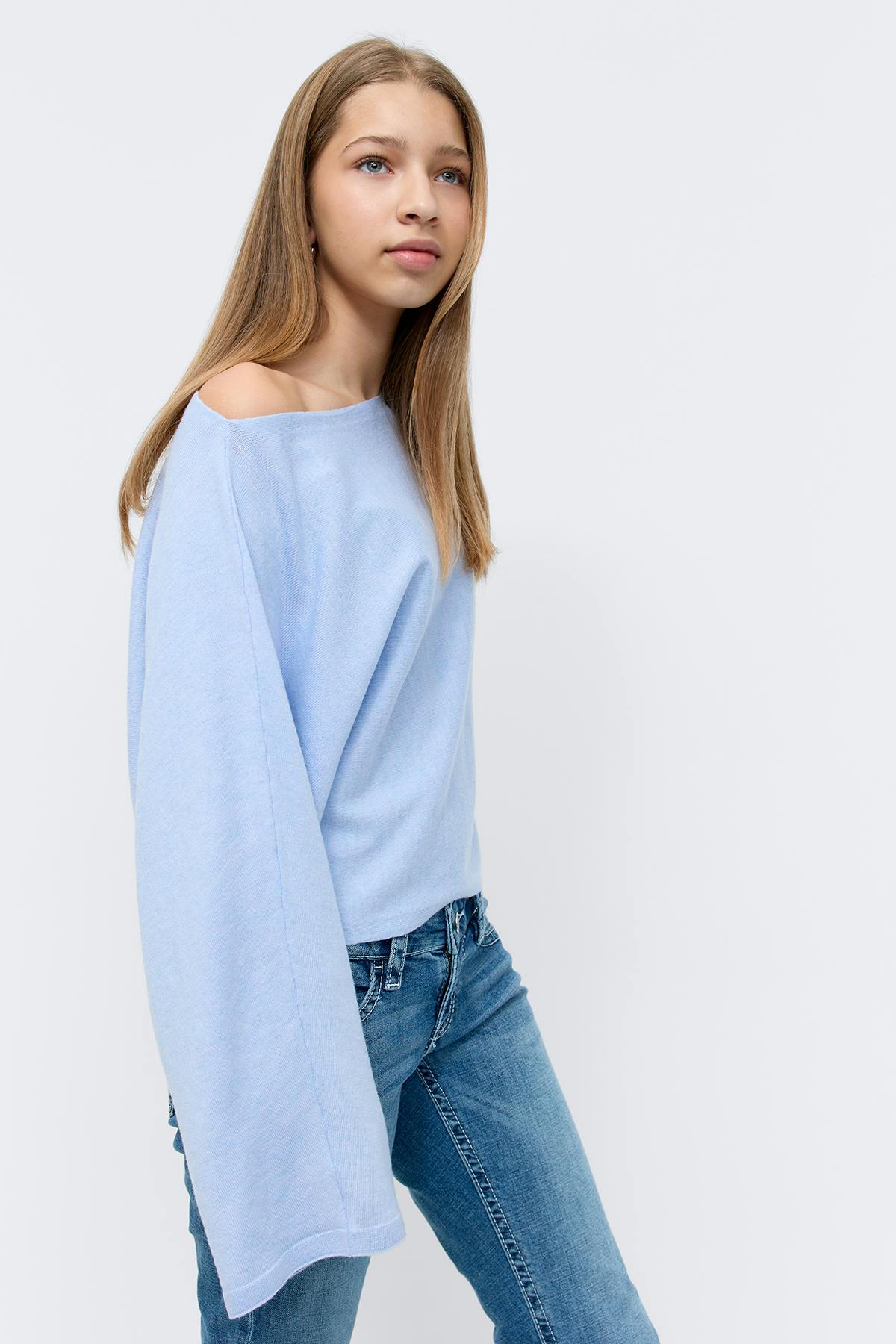 Y knitted poncho top