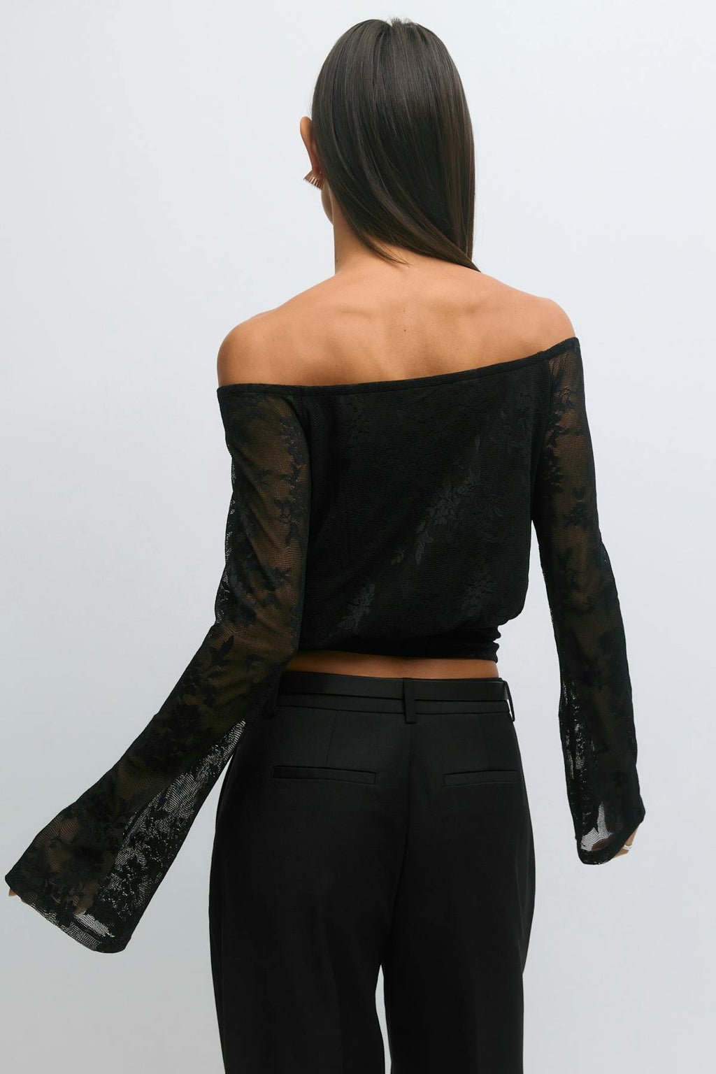 Lace off shoulder top
