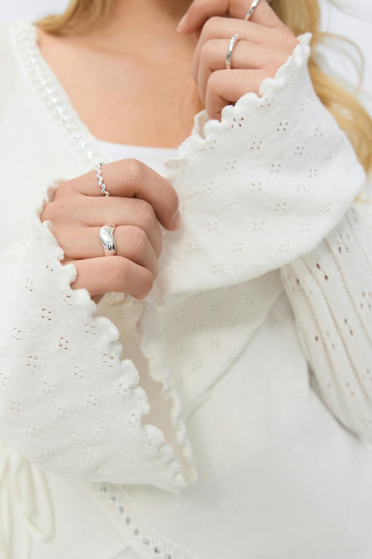 14+ knitted frill cardigan