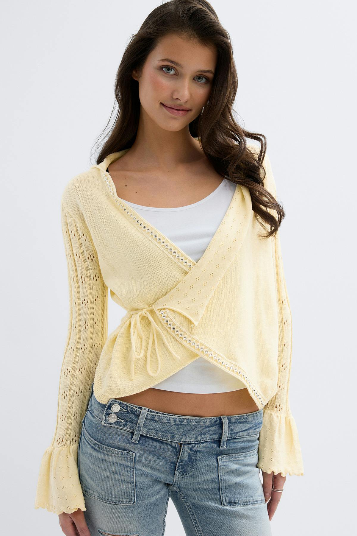 14+ knitted frill cardigan