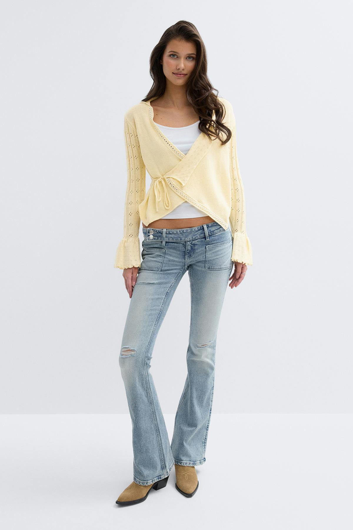 14+ knitted frill cardigan