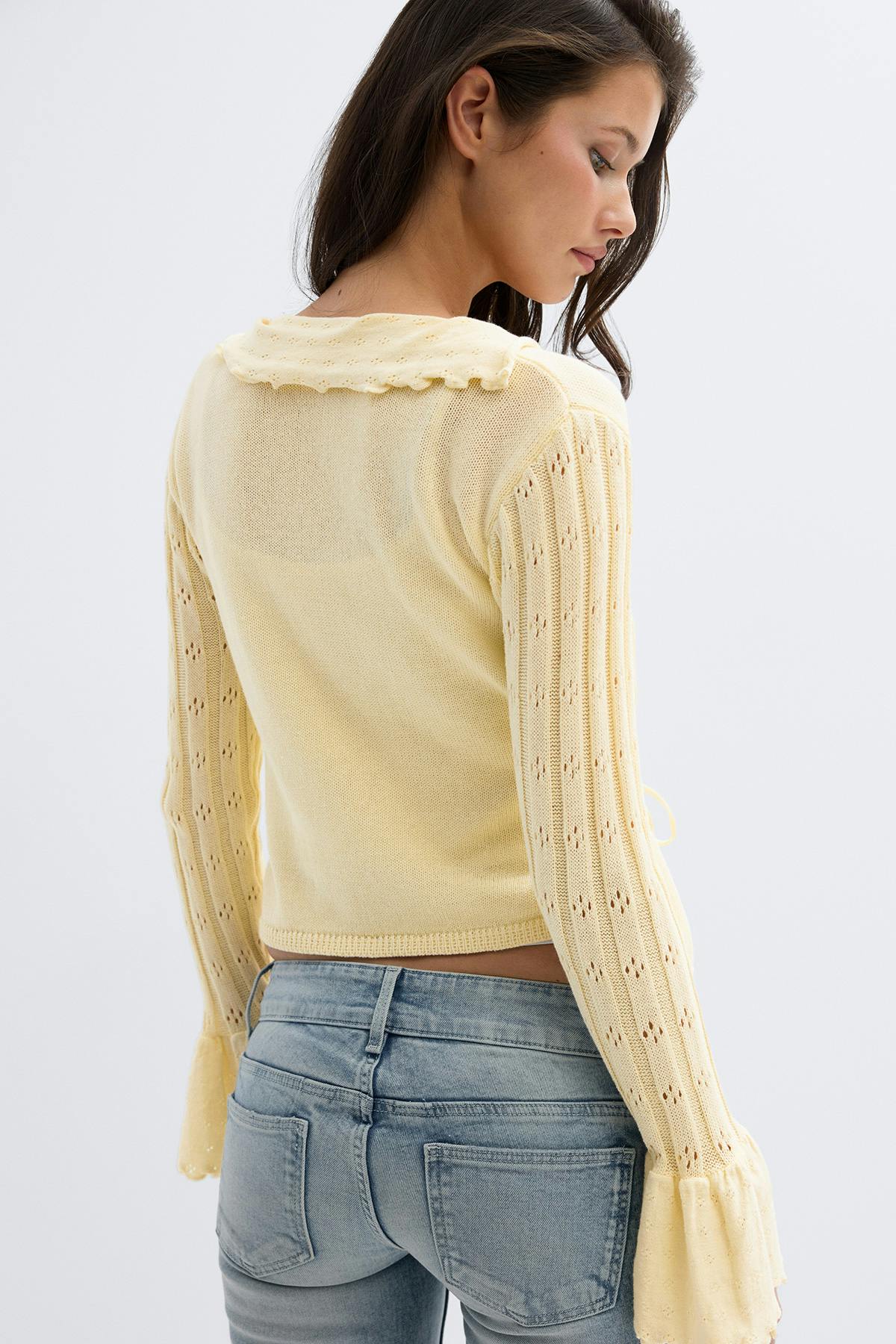 14+ knitted frill cardigan