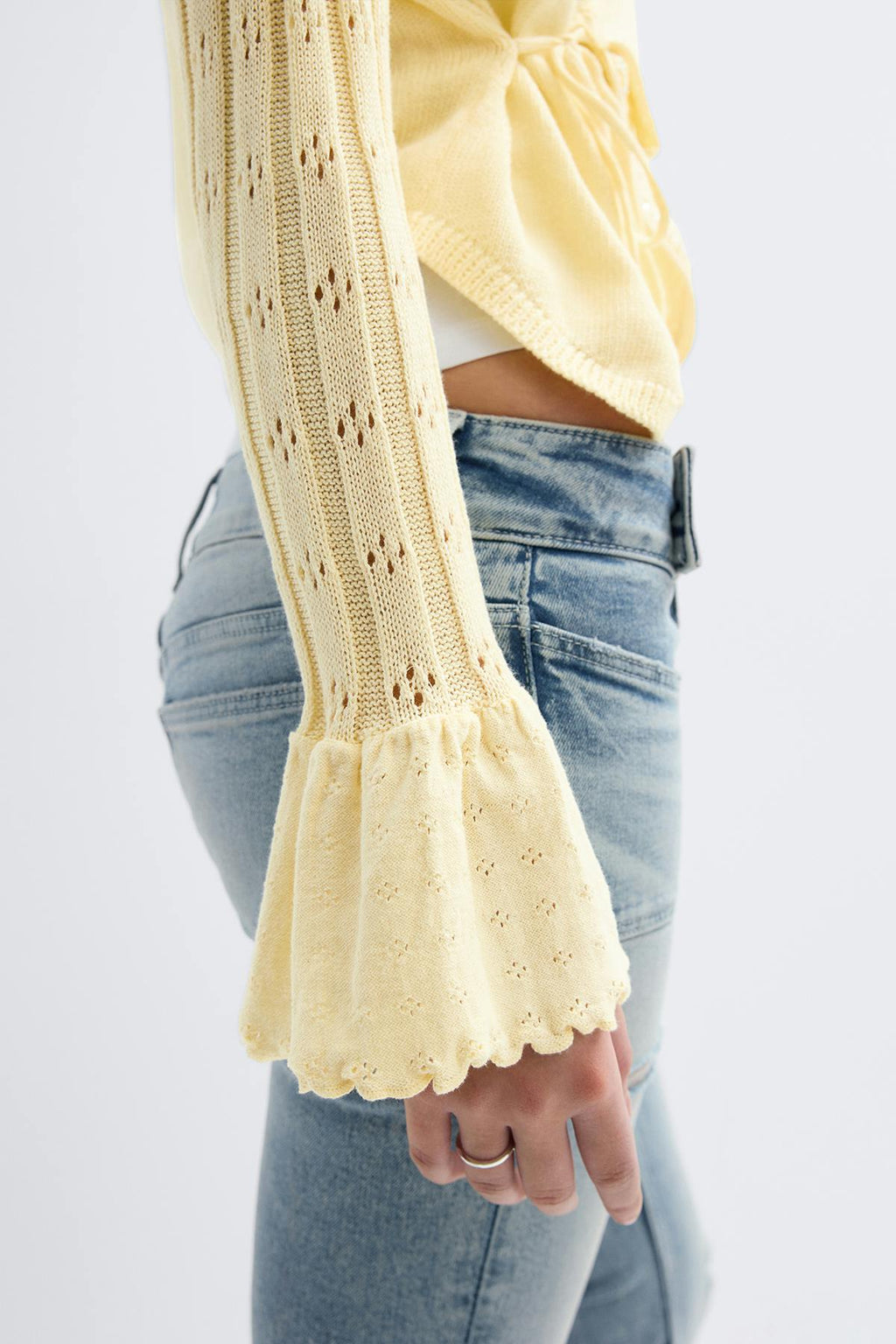 14+ knitted frill cardigan