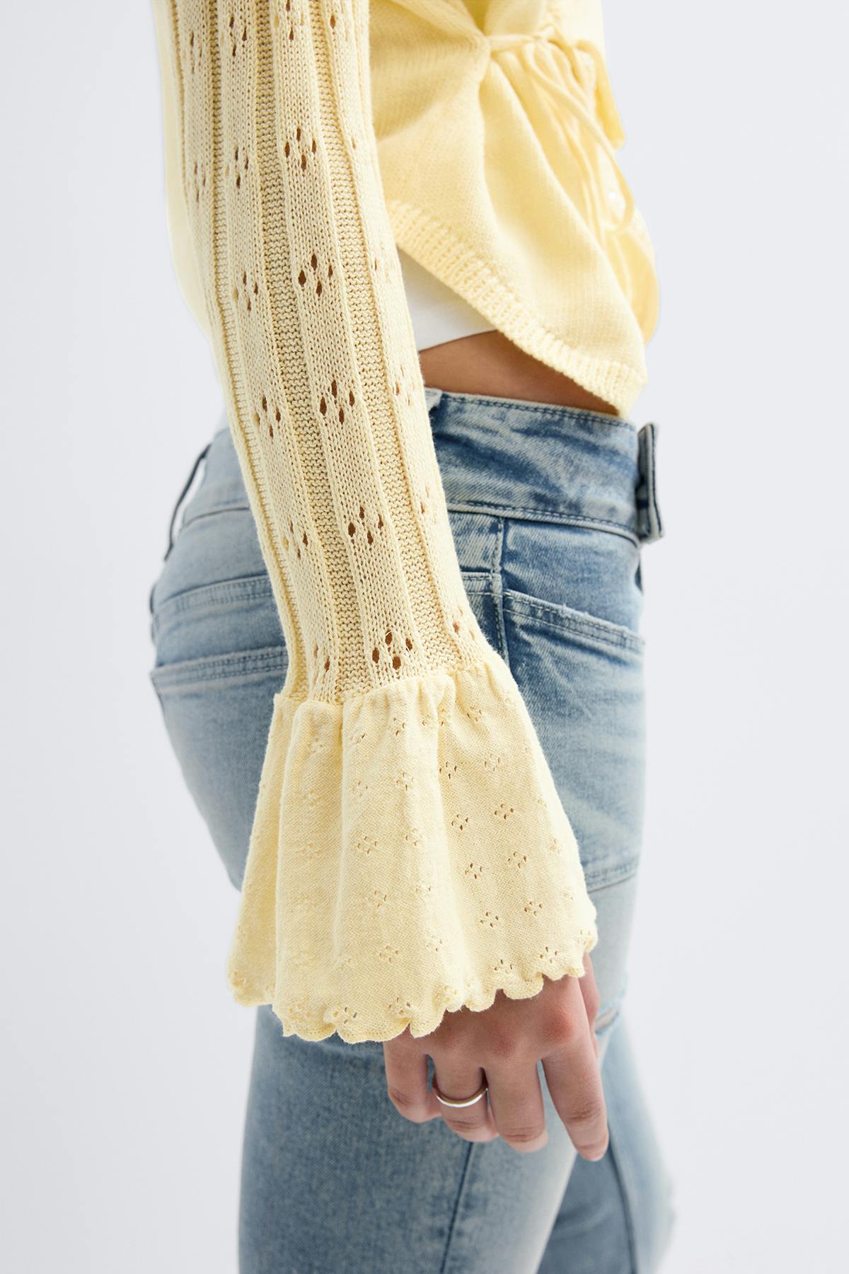 14+ knitted frill cardigan