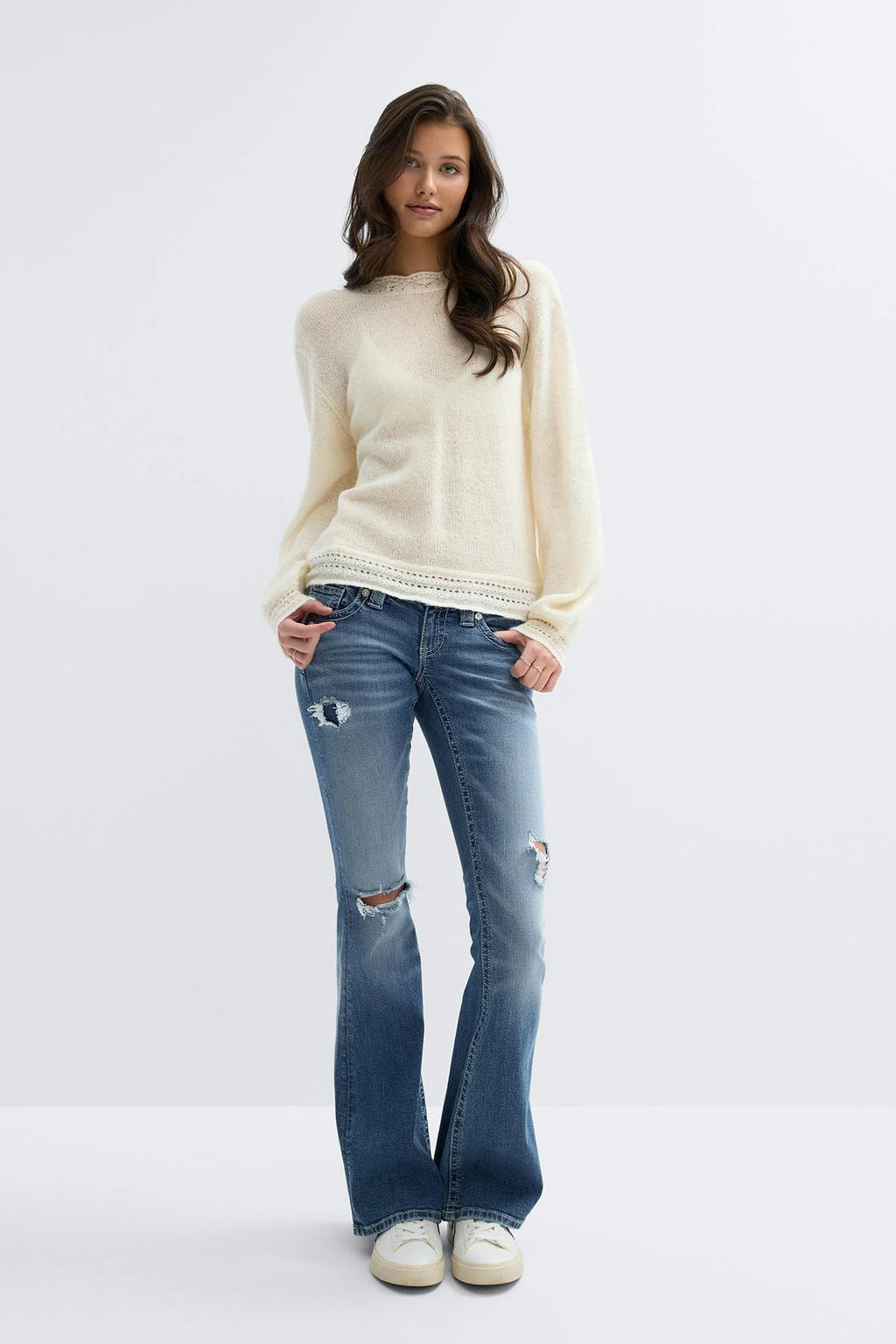 14+ knitted open back sweater